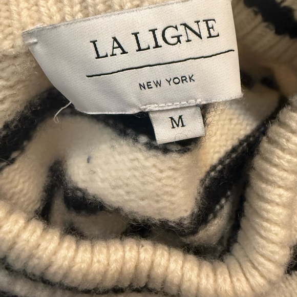 La Ligne 100% cashmere Striped Black and White Women's Sweater size medium - Picture 3 of 3